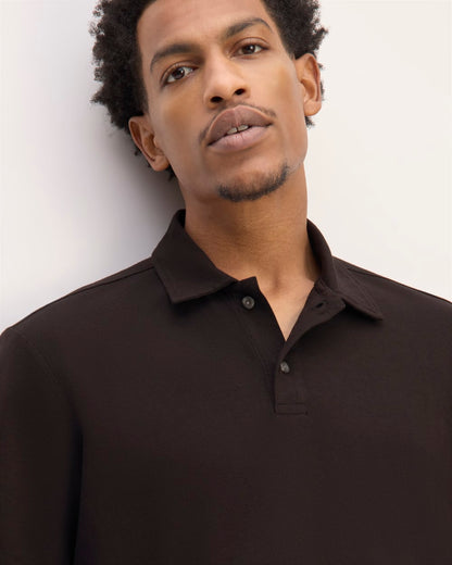 The Premium Weight Long-Sleeve Polo | Black