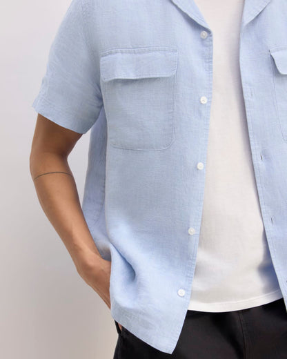 The Resort Shirt in Linen | Light Blue