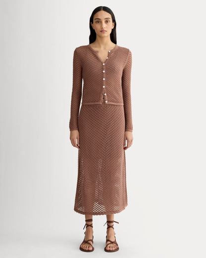 The Lace Knit Cardigan | Mocha