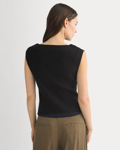 Boat-Neck Ribbed Knit | Black