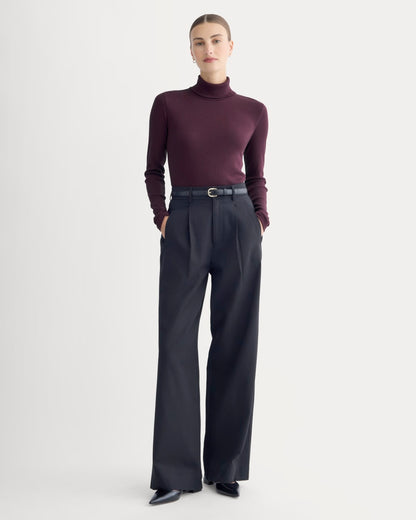 The Luxe Rib Turtleneck | Heathered Port Royale