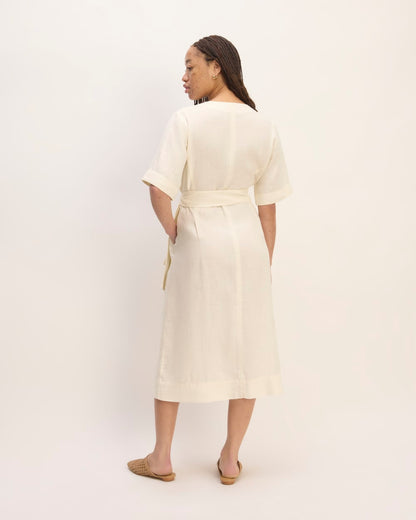 The Wrap Dress in Linen | Bone