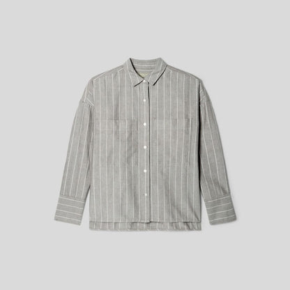 The Boxy Oxford | Chocolate Brown / White