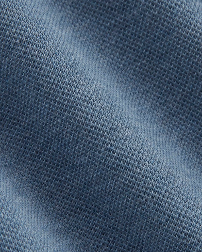 The Pique Polo | Heather Soft Cobalt