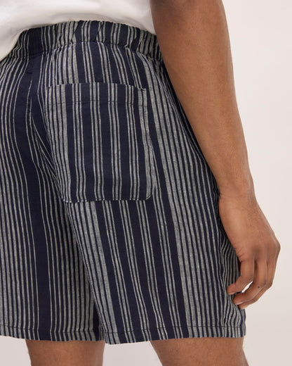 The Linen Easy Short | Navy / Bone