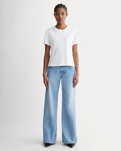 The Box-Cut Tee in Essential Cotton | White | Pocket