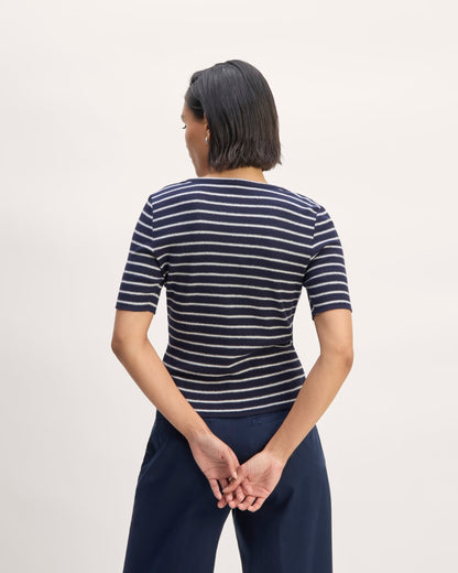 The Vintage Rib Henley | Navy / Bone