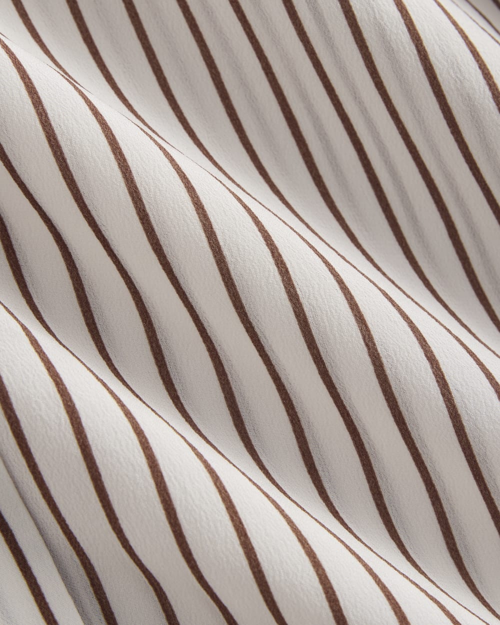 The Boxy Shirt in Washable Silk | Bone / Toffee Stripe