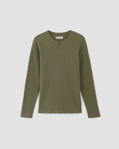 The Waffle Long-Sleeve Henley | Kalamata