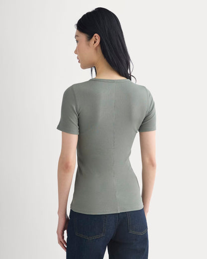 The Luxe Rib Crew | Agave Green