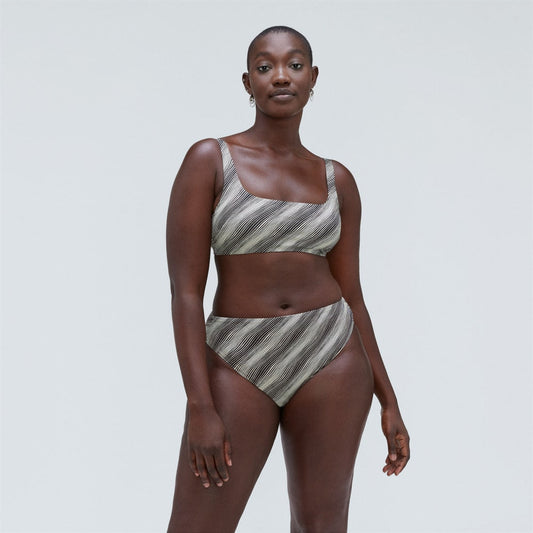 The Square-Neck Bikini Top |  Black / Canvas