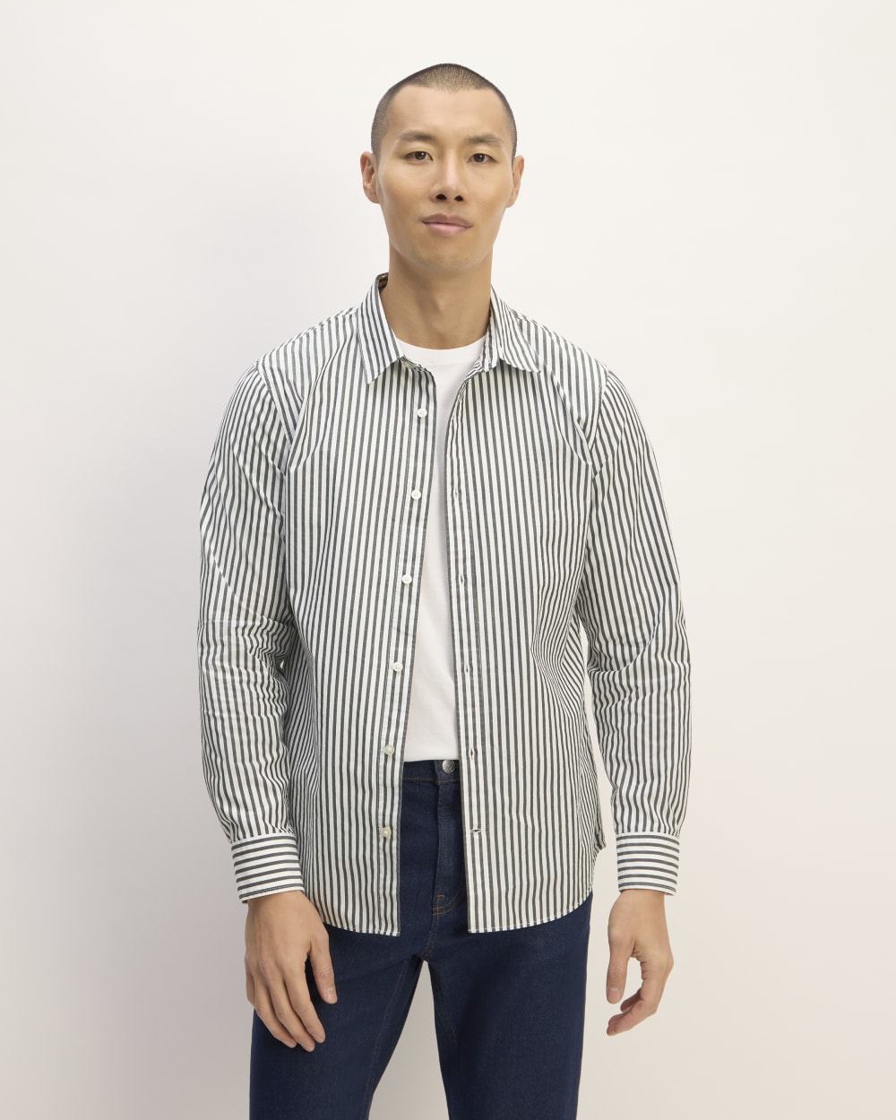 The Supima® Poplin Shirt | Optic White / Black