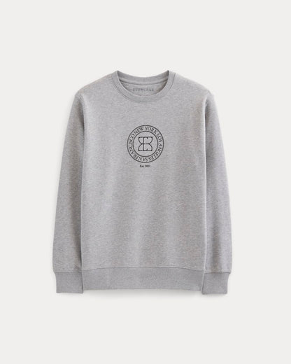 Badge Logo Crewneck Sweatshirt | Grey