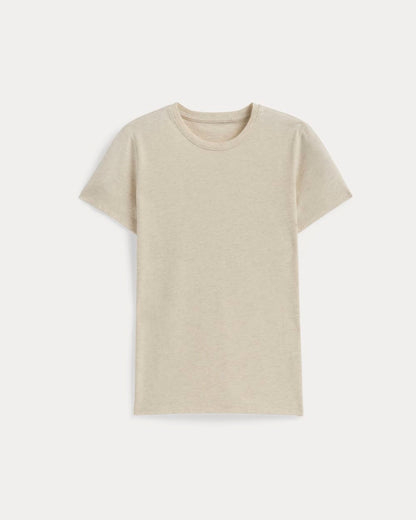 The Slim Crew in Essential Cotton | Heathered Oat