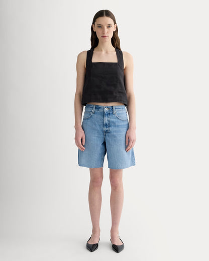 The Crossback Tank in Linen | Black