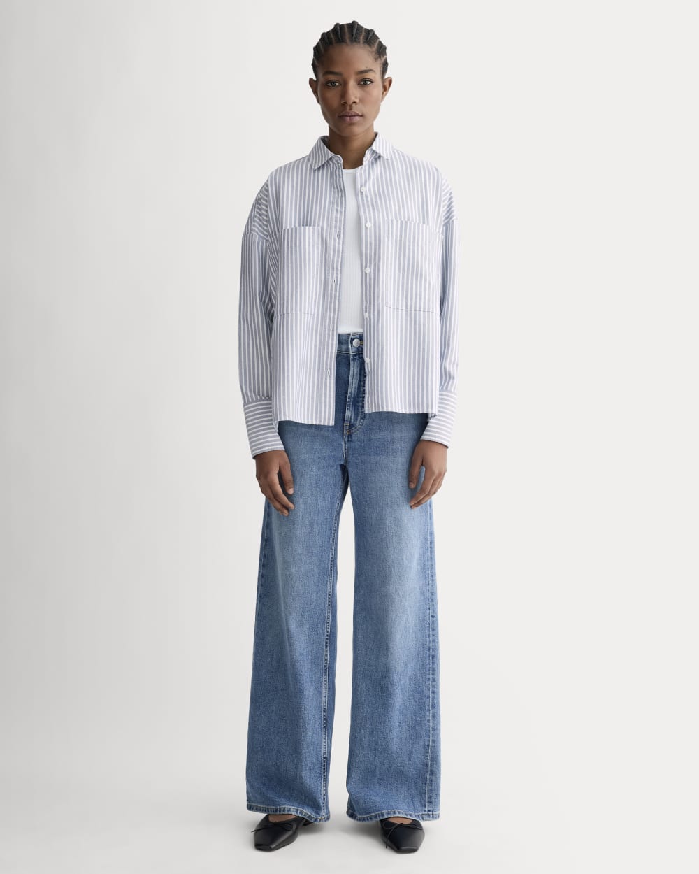 The Boxy Oxford | Bone / Mazarine Blue
