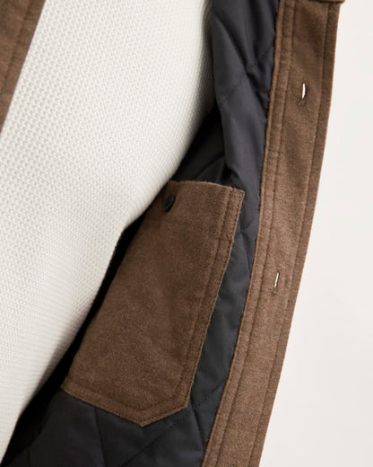 The Flannel Filled Shirt Jacket | Heathered Cocoa Brown