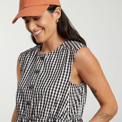 The Tiered Midi Dress | Black Gingham