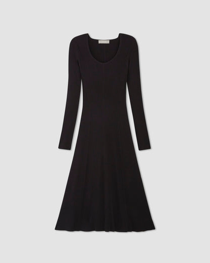 The Ribbed Scoopneck Dress | Black