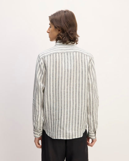 The Classic Shirt in Linen | Bone / Black
