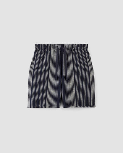 The Linen Easy Short | Navy / Bone