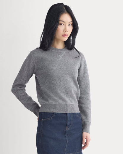 Double Knit Crew in Cotton Merino | Mid Grey/Graphite