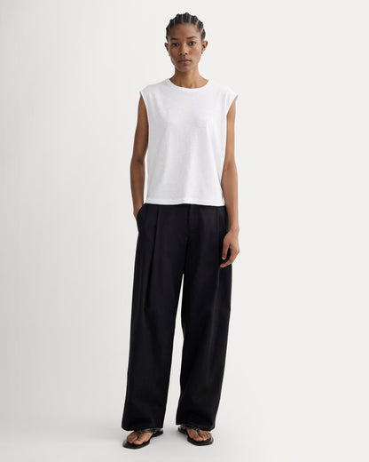 The Muscle Tee in Cotton Linen | White