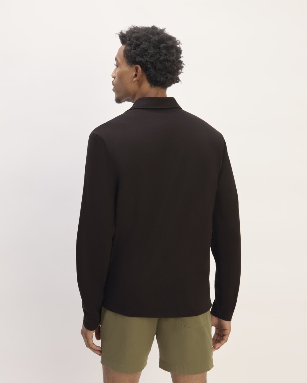 The Premium Weight Long-Sleeve Polo | Black