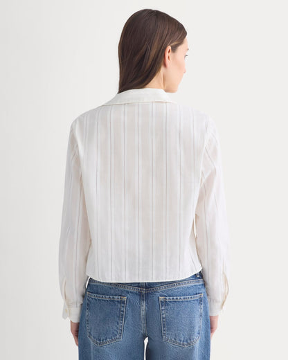 Textured Mini Collar Shirt | Bone