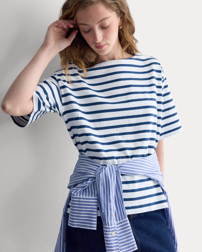 Mariner Tee | White/Estate Blue