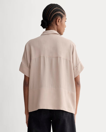 The Boxy Shirt in Washable Silk | Burnt Sugar