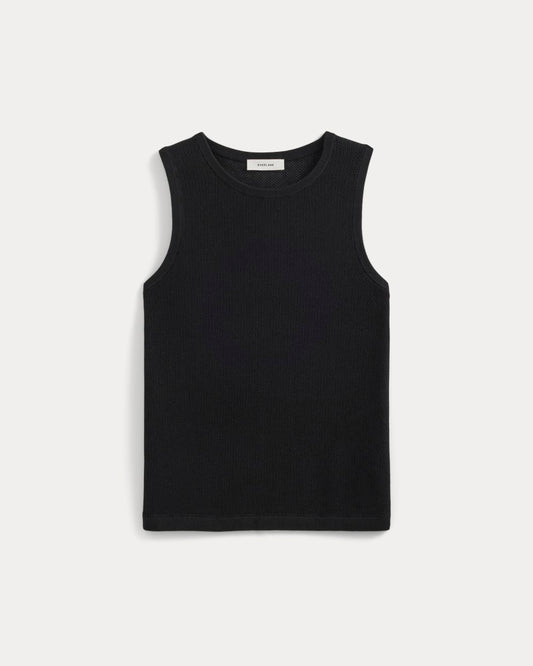 Textured Knit Tank | Black