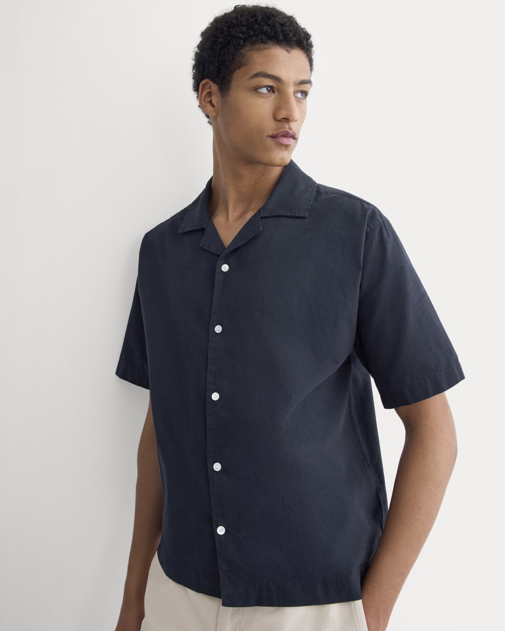 Cropped Resort Shirt | Navy