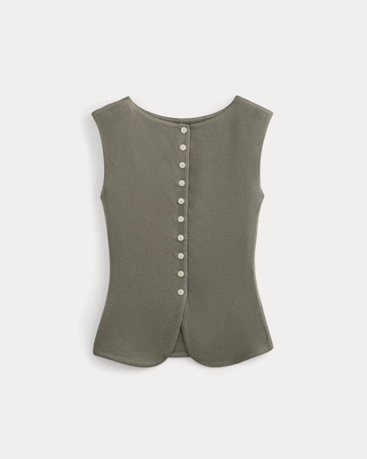 Sleeveless Button-Up in Butterluxe | Taupe