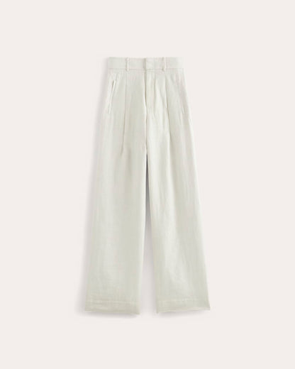The Linen Way-High® Drape Pant  | Natural Chambray