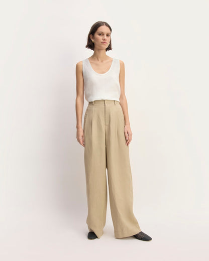 The Scoop Tank in Linen | White