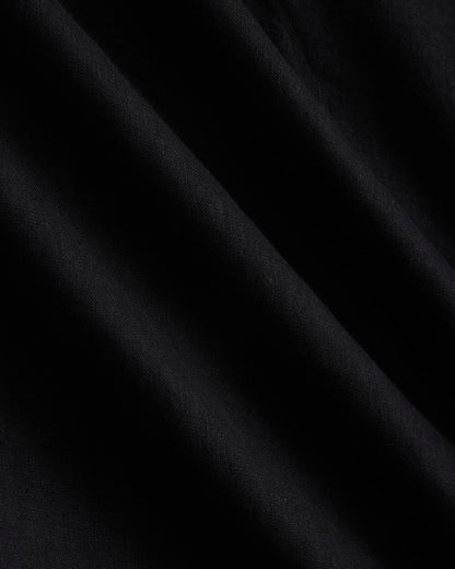 Mini Popover Shirtdress in Linen | Black