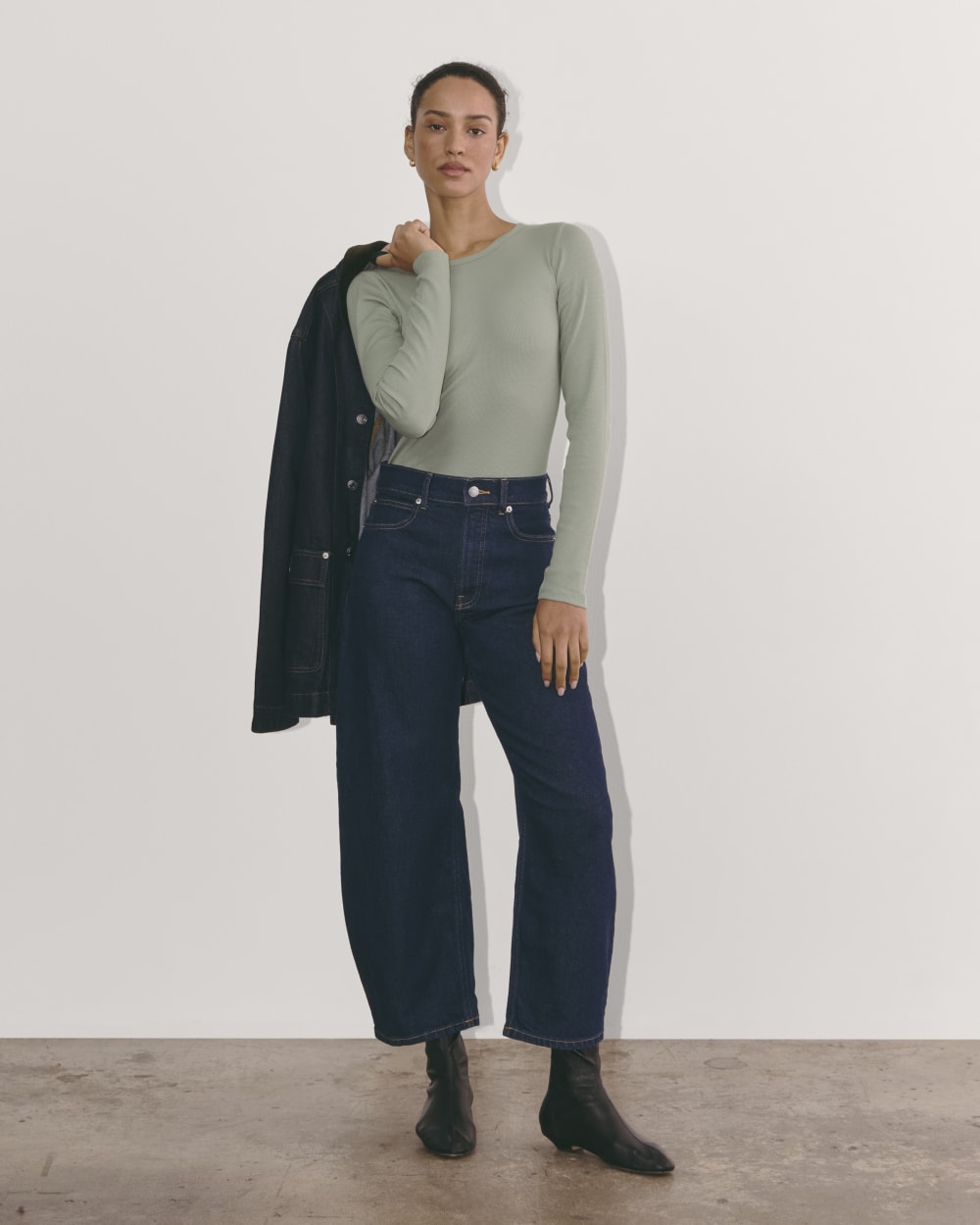 The Luxe Rib Long-Sleeve Crew | Sage Green