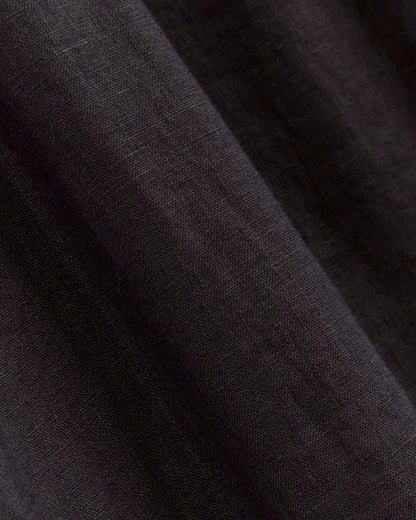The Linen Oversized Puff-Sleeve Dress | Black
