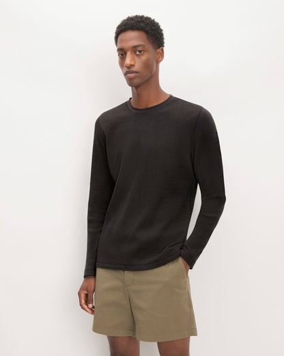 The Waffle Long-Sleeve Crew | Black
