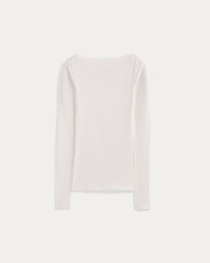 Tissue Boatneck Top | Bone