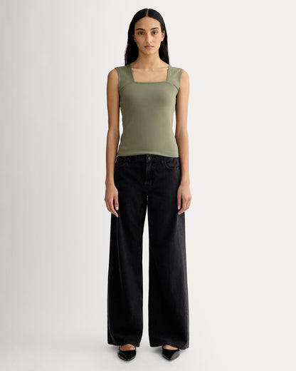 The Form Square-Neck Tank | Lichen Green