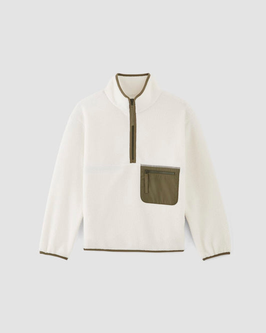 The ReNew Fleece Oversized Half-Zip | Bone