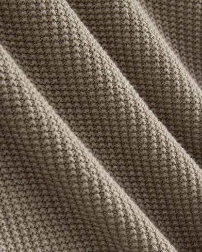 Waffle Rollneck Crew in Everyday Cotton | Heathered Oatmeal