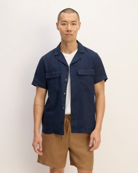 The Resort Shirt in Linen | Navy