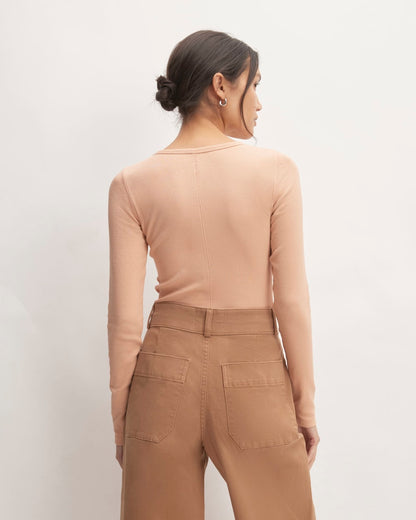 The Luxe Rib Long-Sleeve Crew | Blush Pink