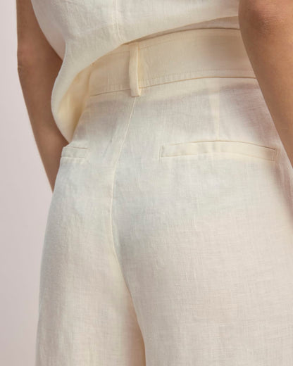 The Linen Way-High® Drape Pant  | Bone