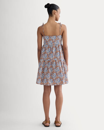 The Gauze Mini Tiered Dress | Soft Cobalt Floral