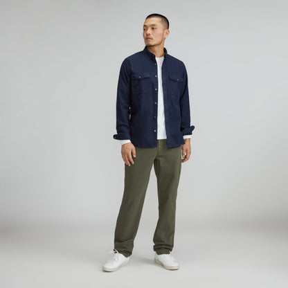 The Brushed Flannel Shirt | Heather Navy