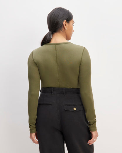 The Luxe Rib Long-Sleeve Crew | Kalamata